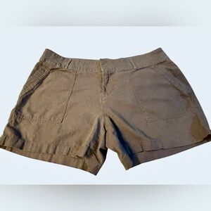 Apt. 9 Modern Coffee Shorts Women’s Zip Fly Cuffed Linen-Rayon Blend